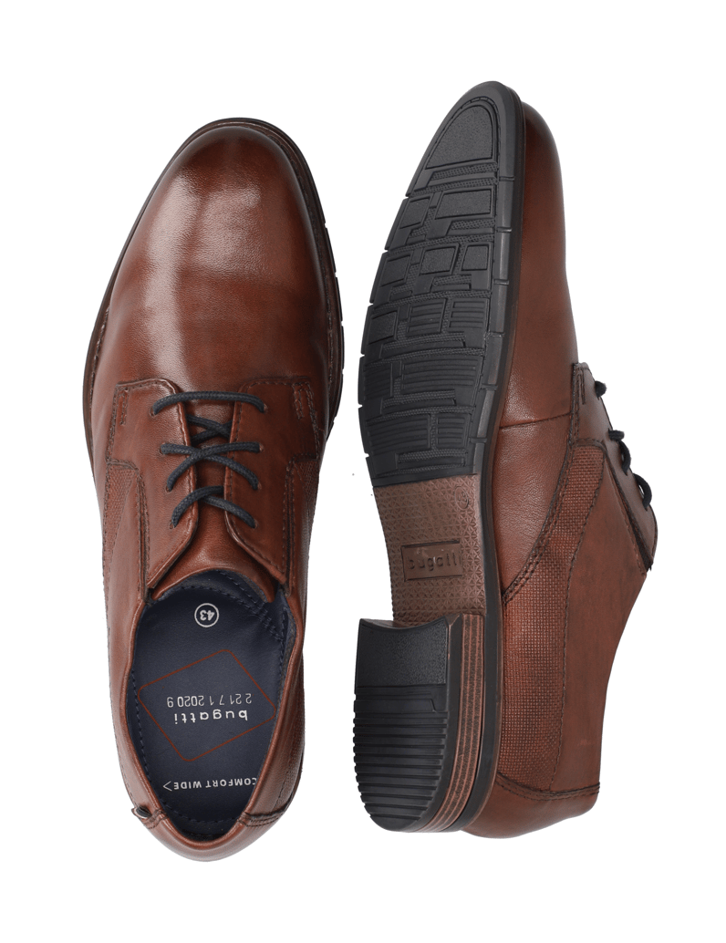 BUGATTI-Glattleder-Schnürer-elegant-schwarz