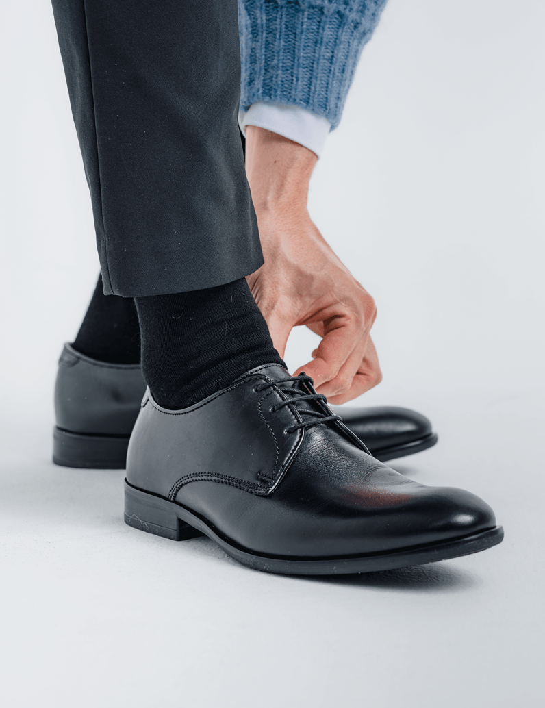 Lazzarini-Glattleder-Schnürer-elegant-schwarz