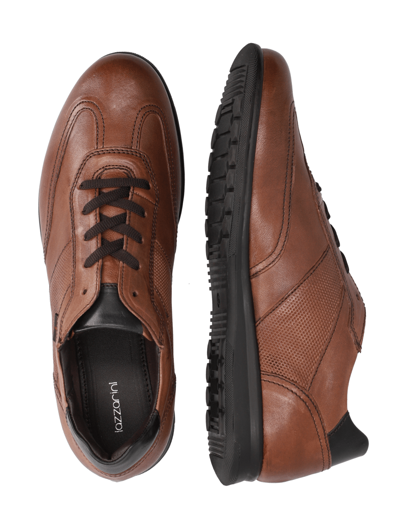 Lazzarini-Glattleder-Schnürer-sportiv-schwarz