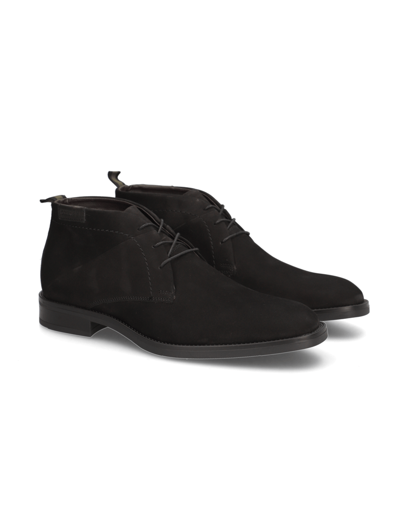 Lazzarini-Nubukleder-Boot-schwarz
