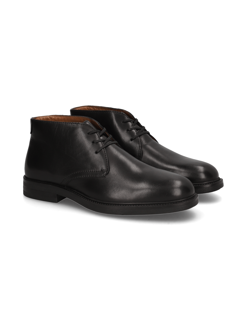 Lazzarini-Glattleder-Boot-schwarz