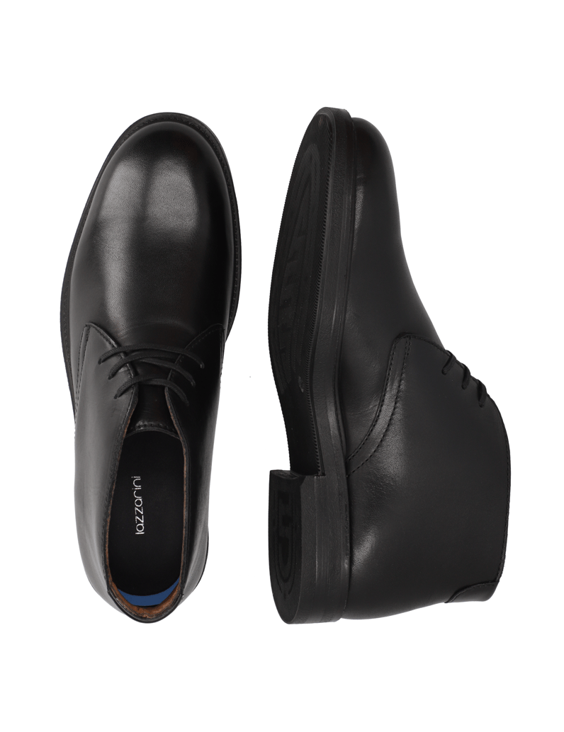 Lazzarini-Glattleder-Boot-schwarz
