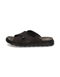 Master Class Lederkombination Pantoffel schwarz