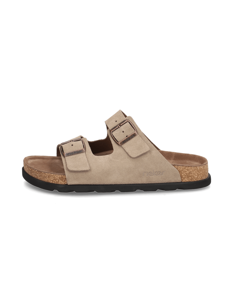 Rieker-Veloursleder-Pantoffel-braun