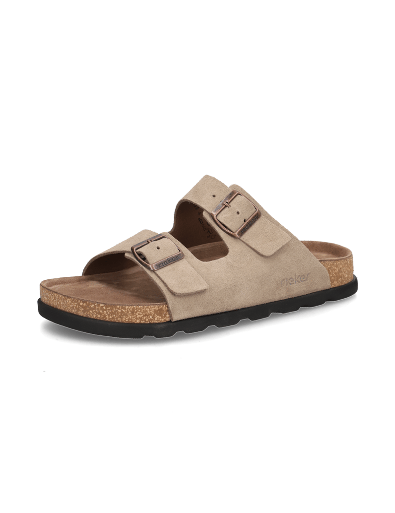 Rieker-Veloursleder-Pantoffel-braun