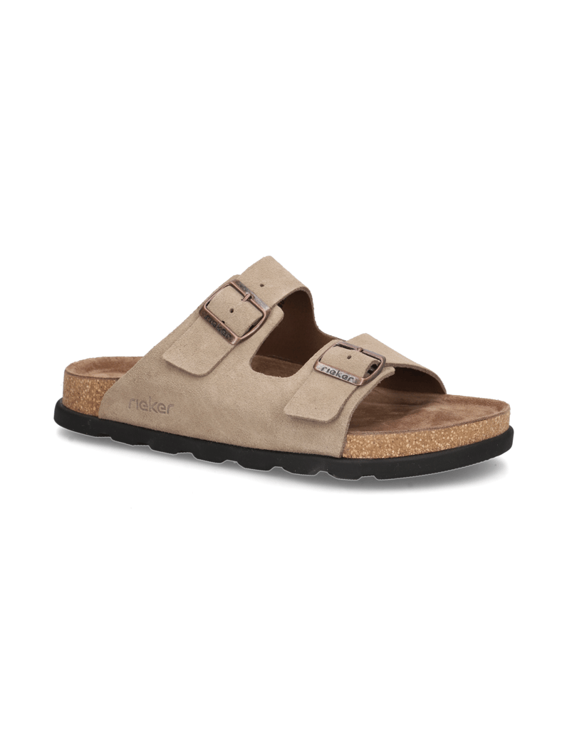 Rieker-Veloursleder-Pantoffel-braun