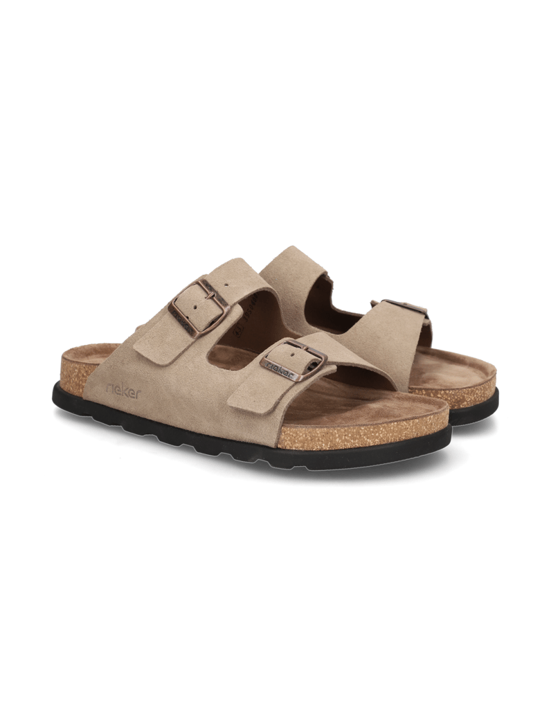 Rieker-Veloursleder-Pantoffel-braun