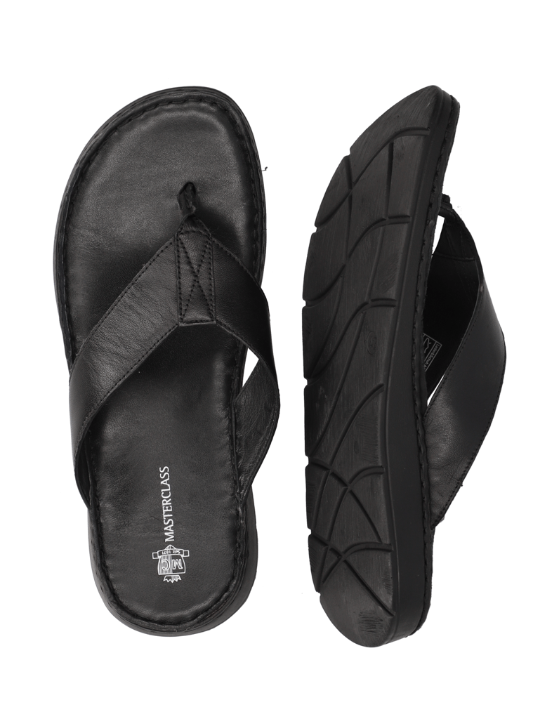 Master-Class-Glattleder-Pantoffel-schwarz