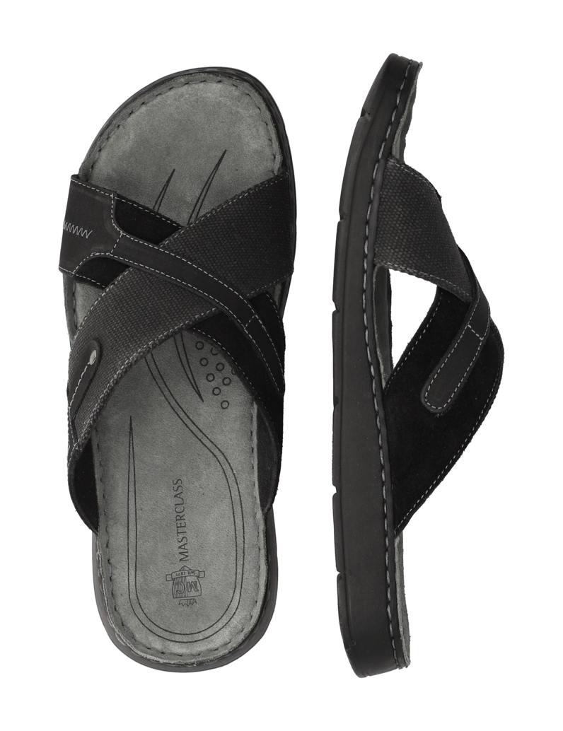 Master-Class-Lederkombination-Pantoffel-schwarz