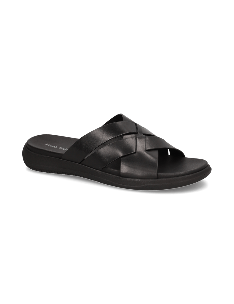 Frank-Walker-Glattleder-Pantoffel-schwarz