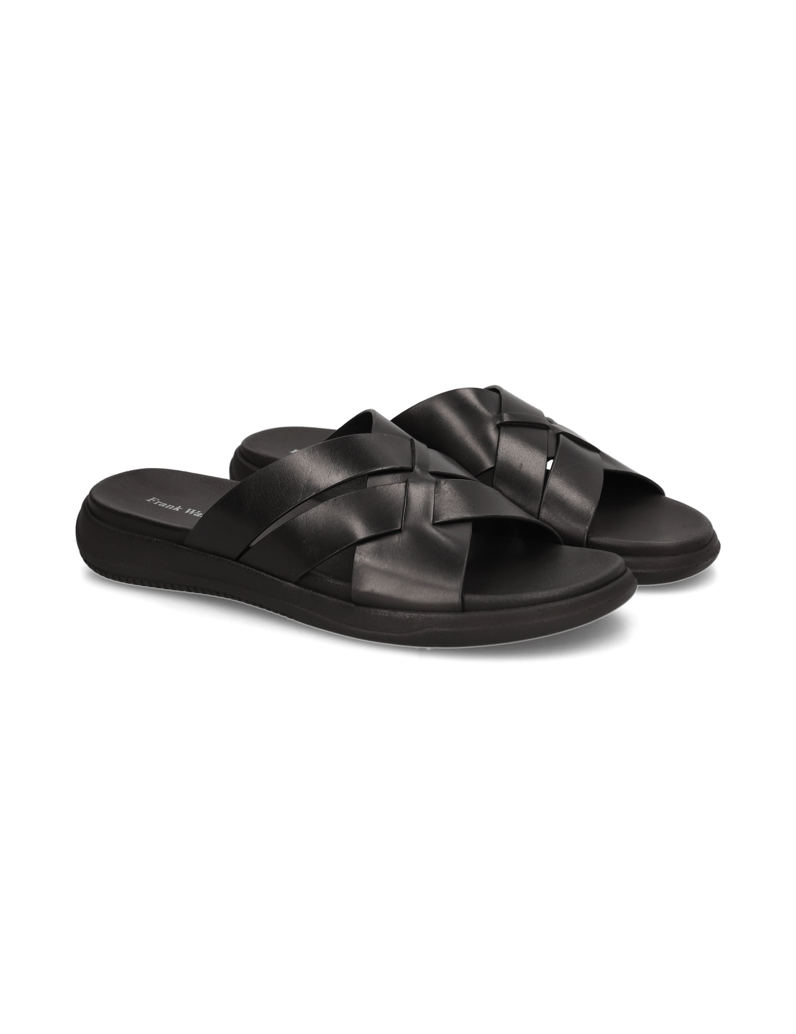 Frank-Walker-Glattleder-Pantoffel-schwarz