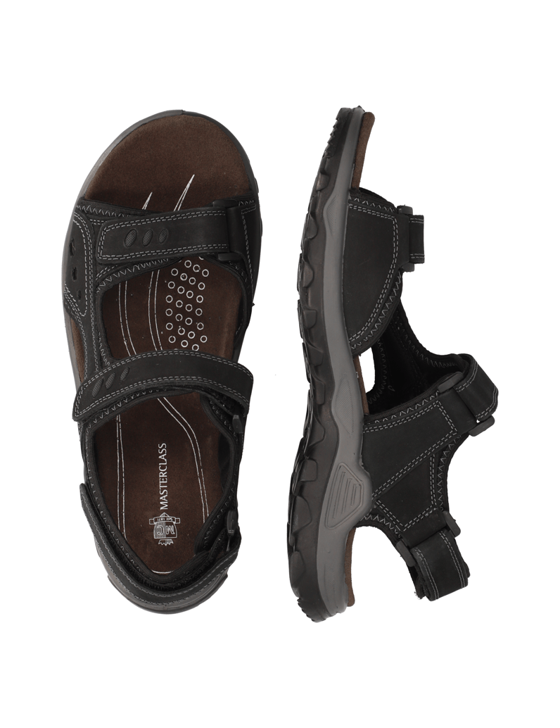 Master-Class-Nubukleder-Klassische-Sandalen-schwarz