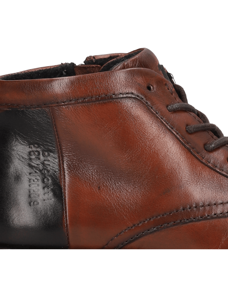 BUGATTI-Glattleder-Schnürstiefelette-cognac