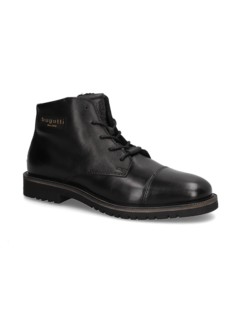 BUGATTI-Glattleder-Schnürstiefelette-schwarz