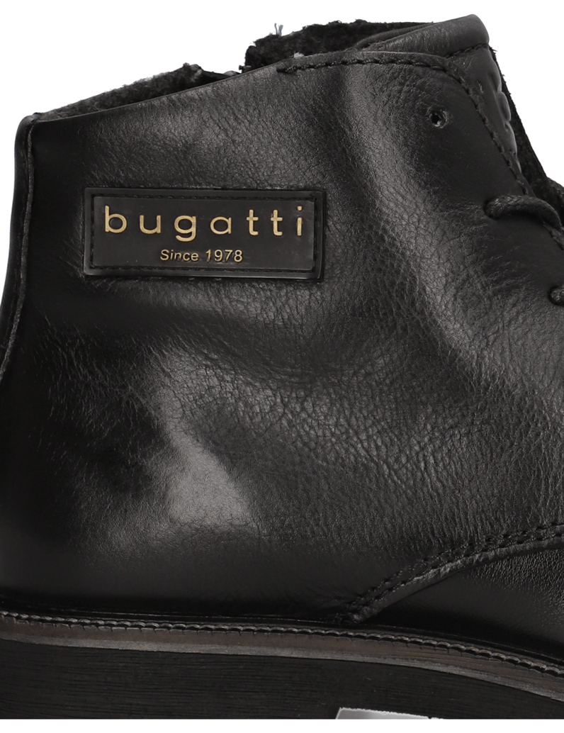 BUGATTI-Glattleder-Schnürstiefelette-schwarz
