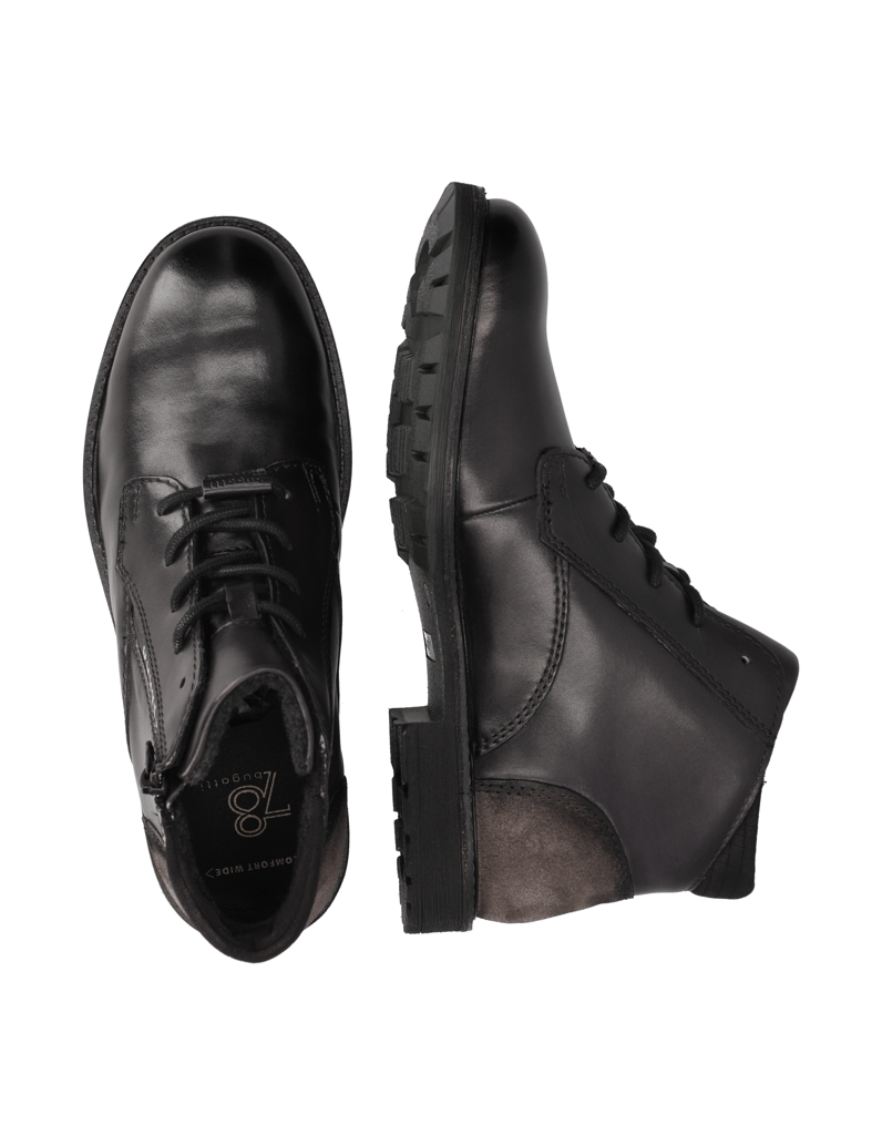 BUGATTI-Glattleder-Schnürstiefelette-schwarz