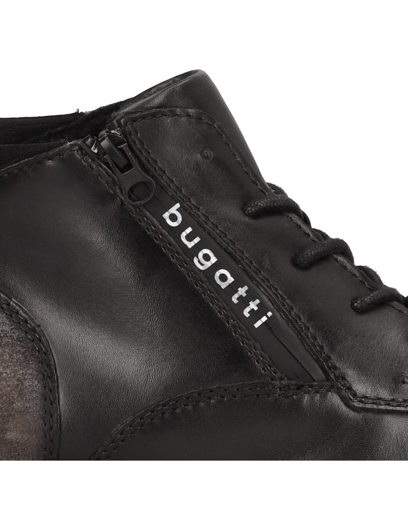 BUGATTI-Glattleder-Schnürstiefelette-schwarz