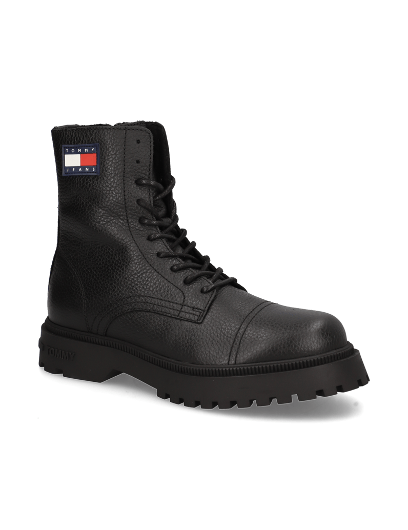 Tommy-Hilfiger-TJM-LACE-UP-MID-BOOT-TUMBLED-WL-schwarz