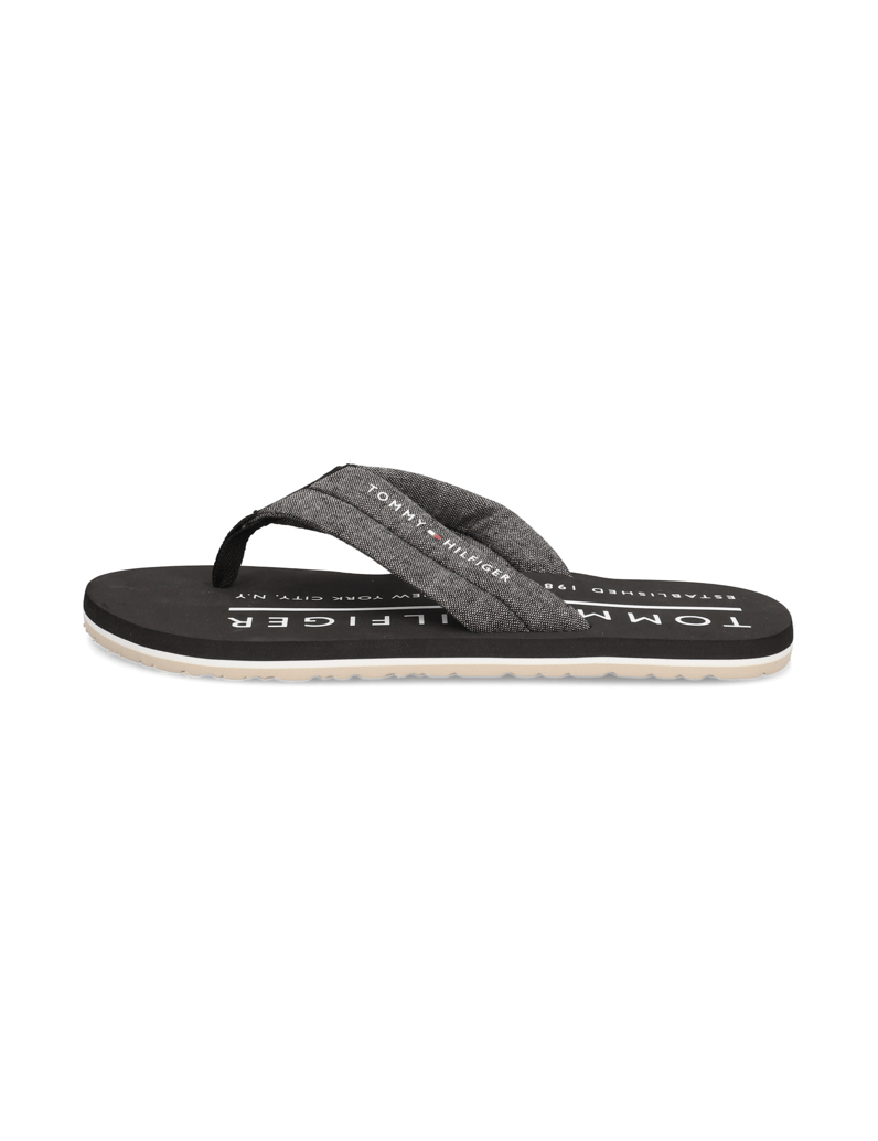 Tommy-Hilfiger-HILFIGER-CHAMBRAY-BEACH-SANDAL-schwarz