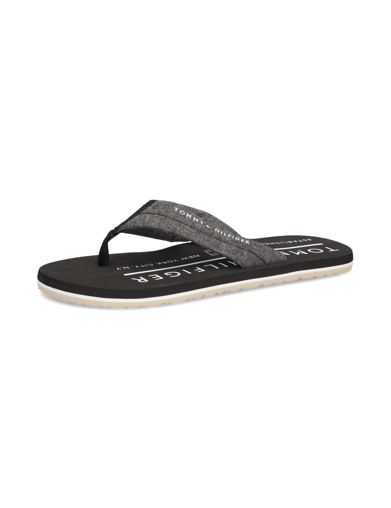 Tommy-Hilfiger-HILFIGER-CHAMBRAY-BEACH-SANDAL-schwarz