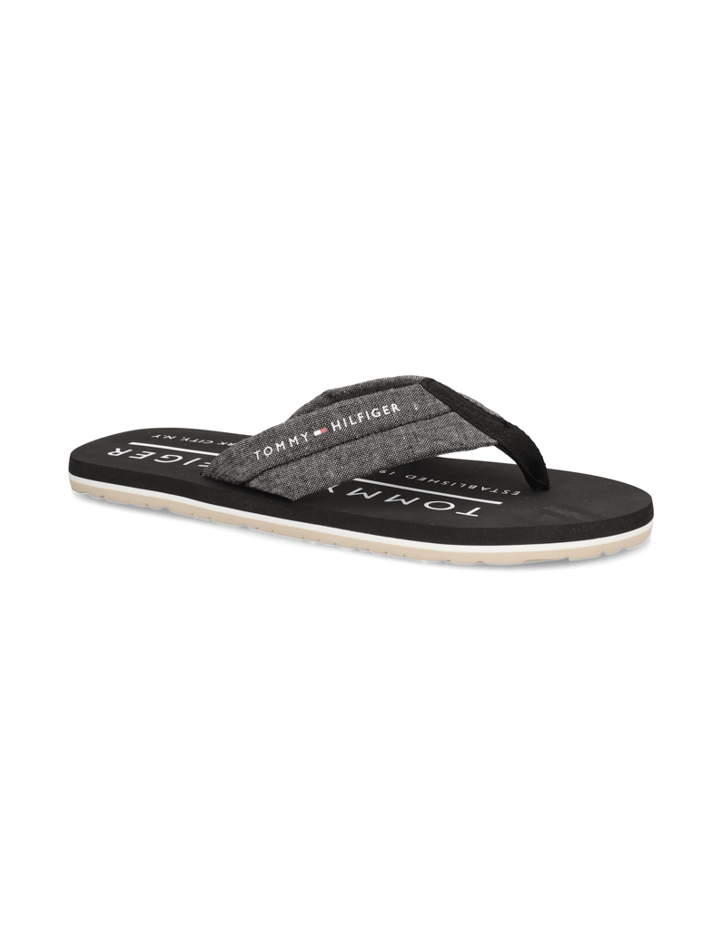 Tommy-Hilfiger-HILFIGER-CHAMBRAY-BEACH-SANDAL-schwarz