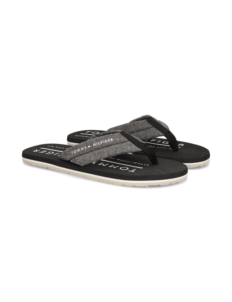 Tommy-Hilfiger-HILFIGER-CHAMBRAY-BEACH-SANDAL-schwarz
