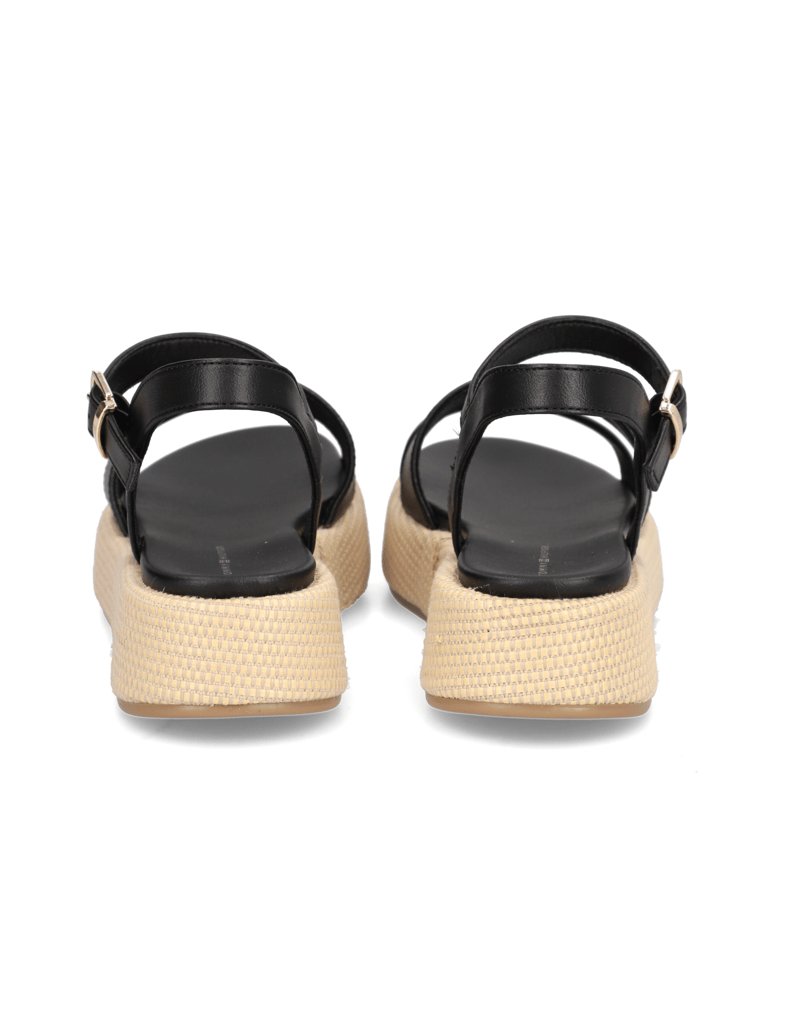Tommy-Hilfiger-Lederimitat-Sandale-schwarz