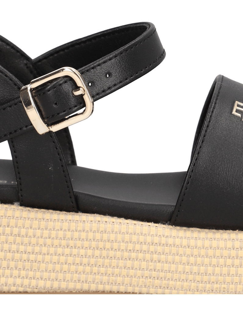 Tommy-Hilfiger-Lederimitat-Sandale-schwarz