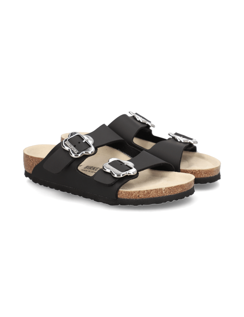 Birkenstock-ARIZONA-FLOWER-BUCKLE-KIDS-schwarz
