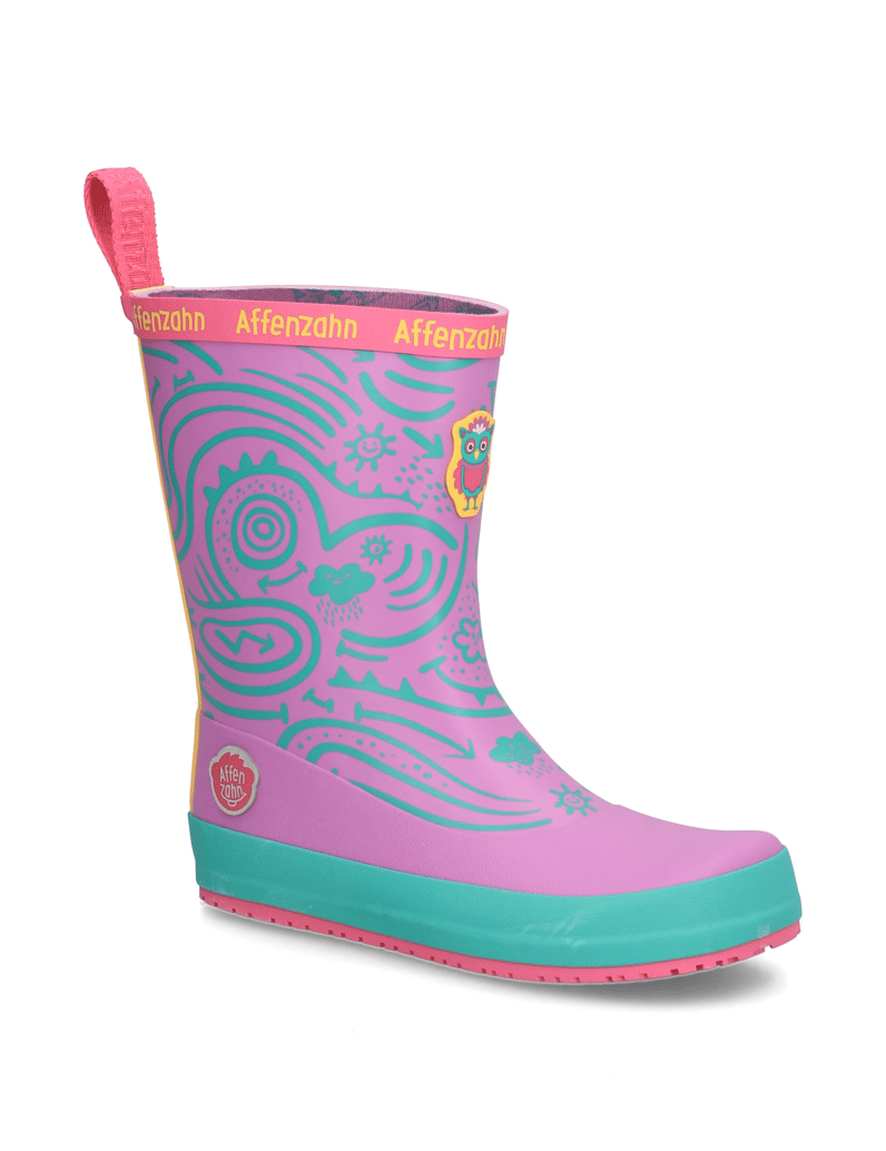 Affenzahn-GUMMISTIEFEL-VEGAN-PLASHY-EULE-lila