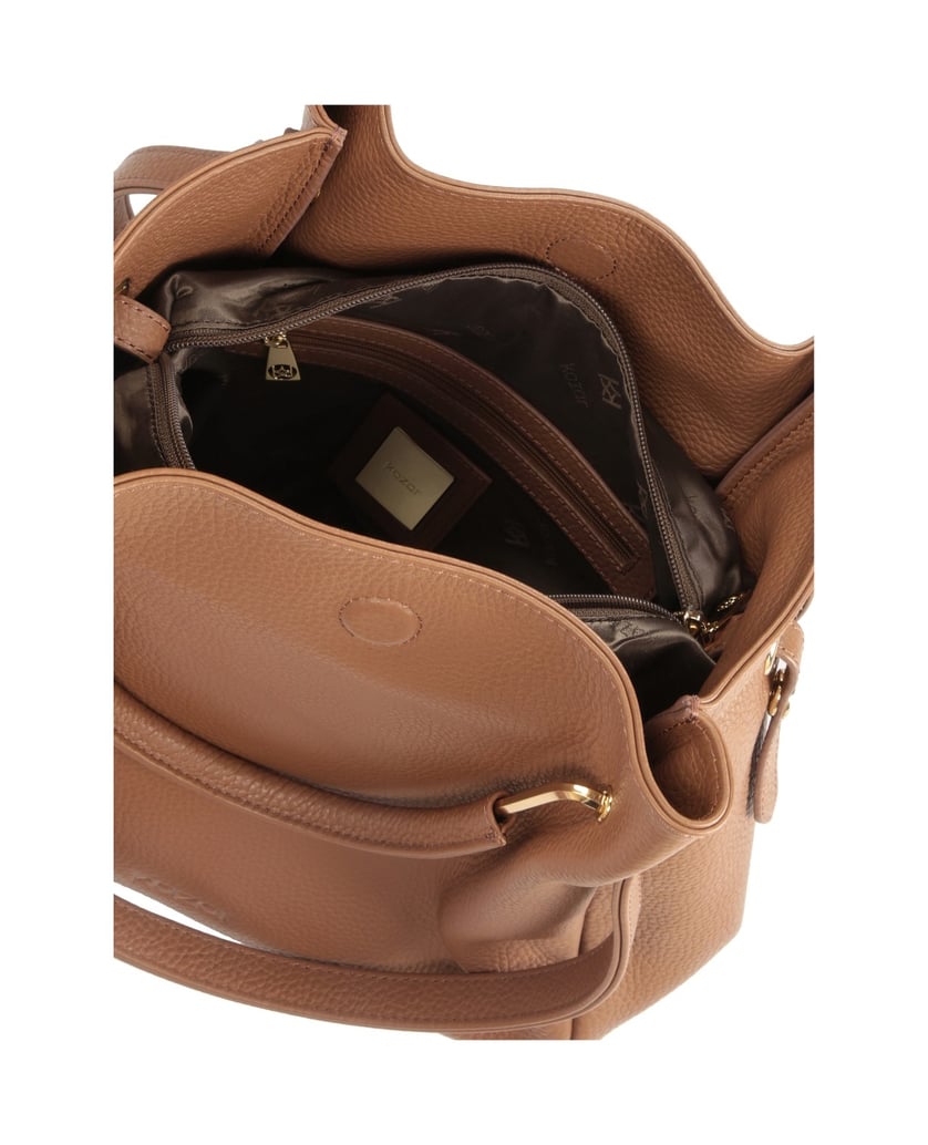 Kazar-Große-braune-Handtasche-mit-Originalgriffen-braun