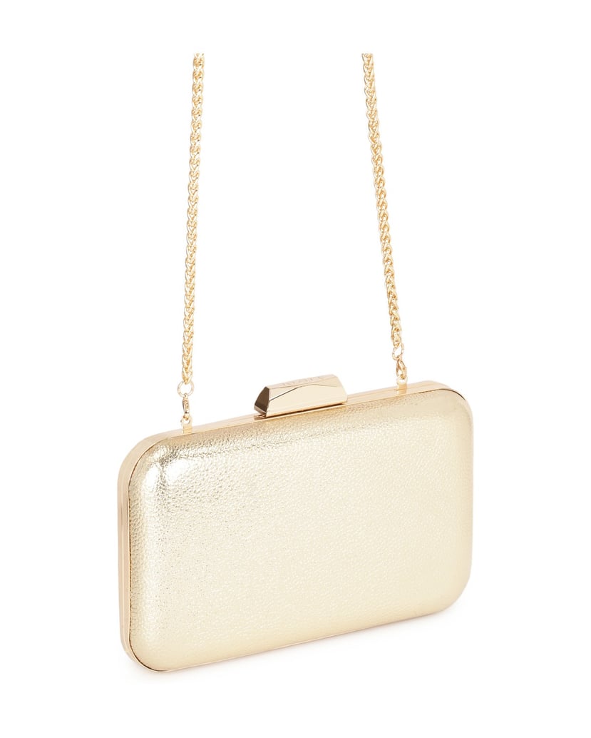 Kazar-Goldfarbene-steife-Beutel-Box-Tasche-gold