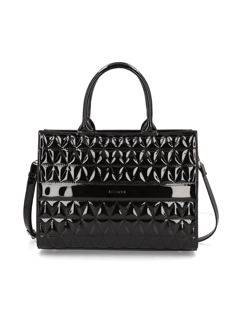 Lazzarini-Synthetik-Lack-Tasche-schwarz
