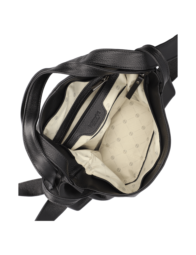 Lazzarini-Glattleder-Hobo-Bag-schwarz