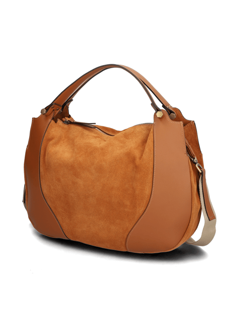Lederkombination Hobo Bag