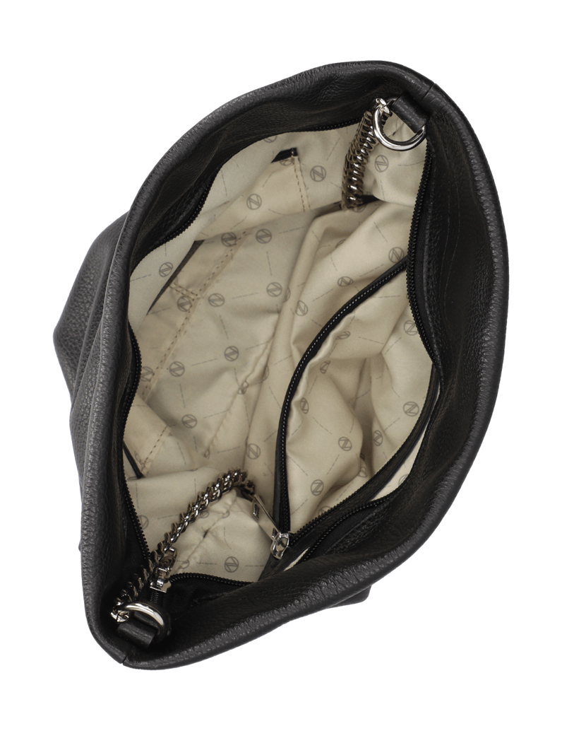 Lazzarini-Glattleder-Hobo-Bag-schwarz