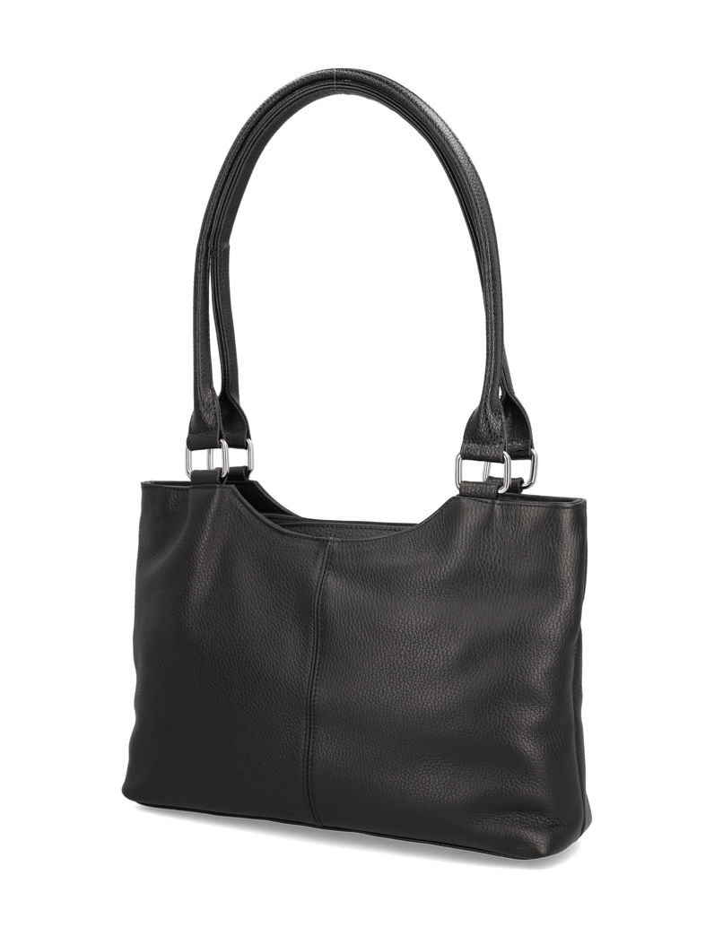 Lazzarini-Glattleder-Shopper-schwarz