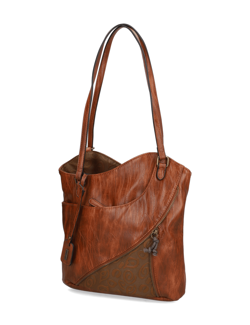 Rieker-Lederimitat-Shopper-cognac