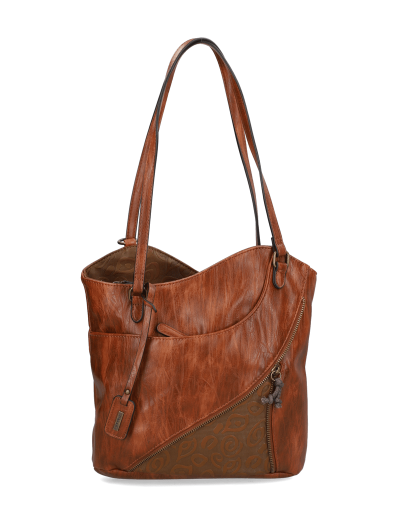 Rieker-Lederimitat-Shopper-cognac