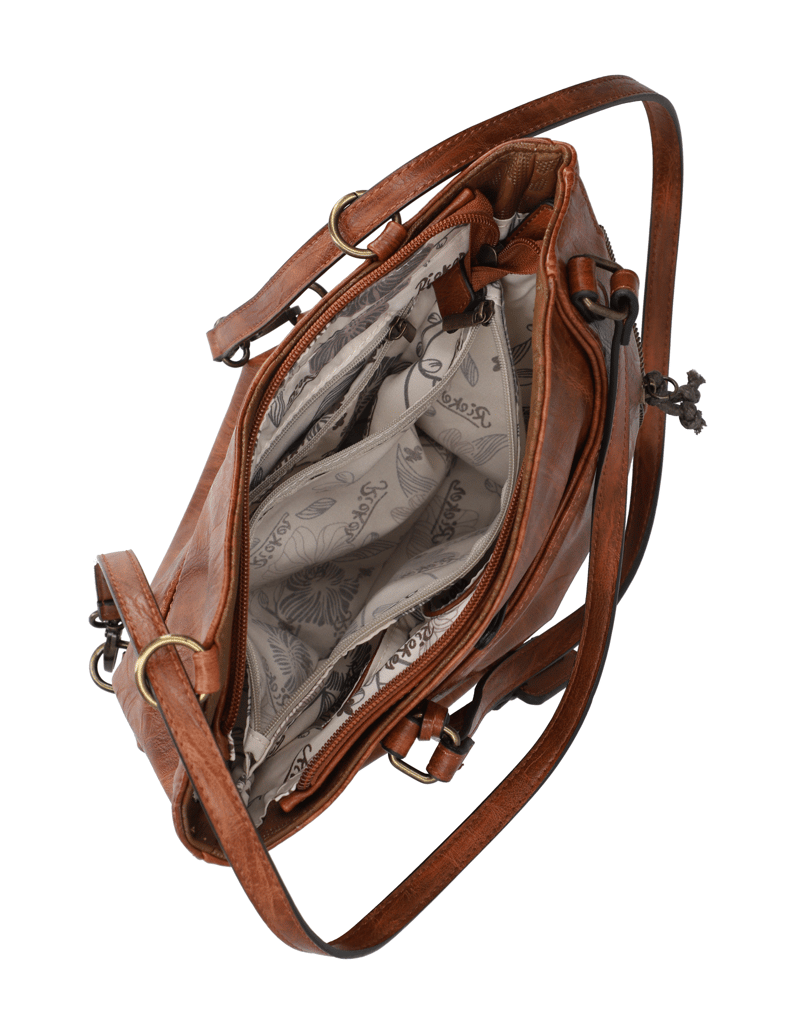 Rieker-Lederimitat-Shopper-cognac