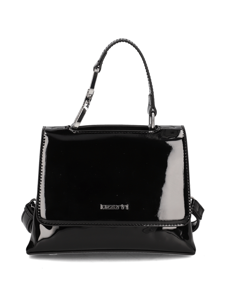 Lazzarini-Synthetik-Lack-Mini-Bag-schwarz