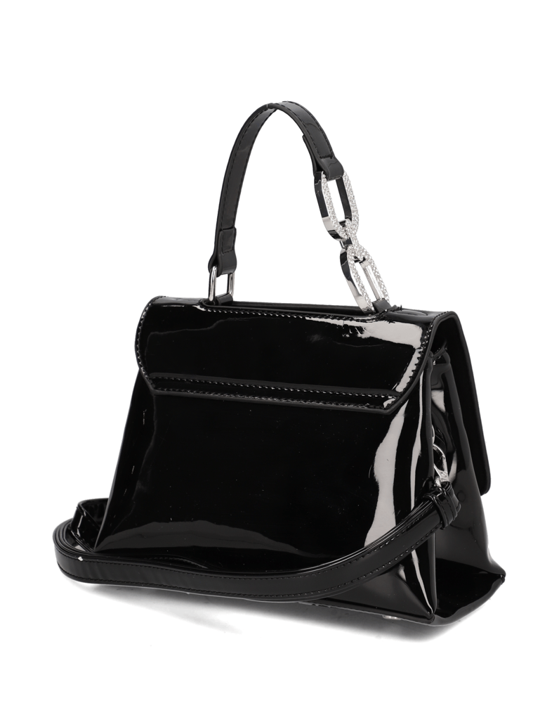 Lazzarini-Synthetik-Lack-Mini-Bag-schwarz