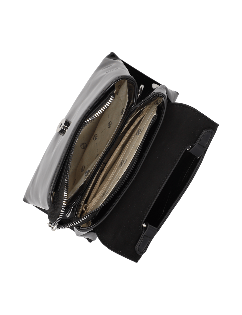Lazzarini-Synthetik-Lack-Mini-Bag-schwarz