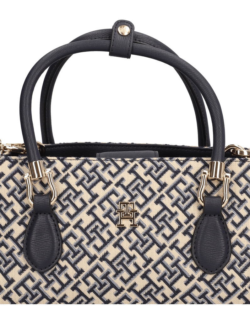 Tommy-Hilfiger-TH-GRACE-MINI-SATCHEL-JACQUARD-blau