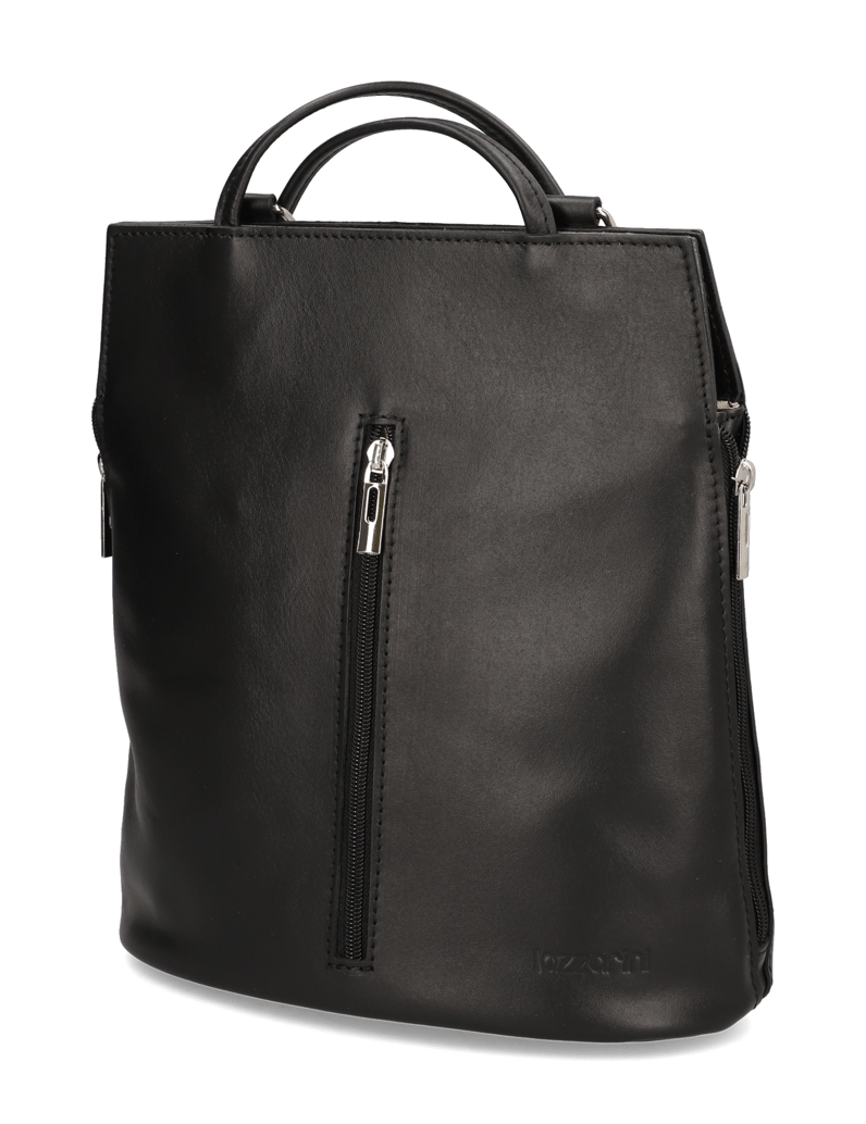 Lazzarini-Glattleder-Rucksack-schwarz