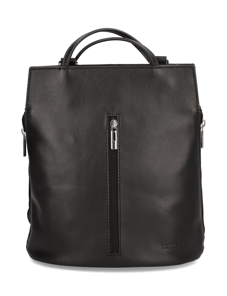 Lazzarini-Glattleder-Rucksack-schwarz