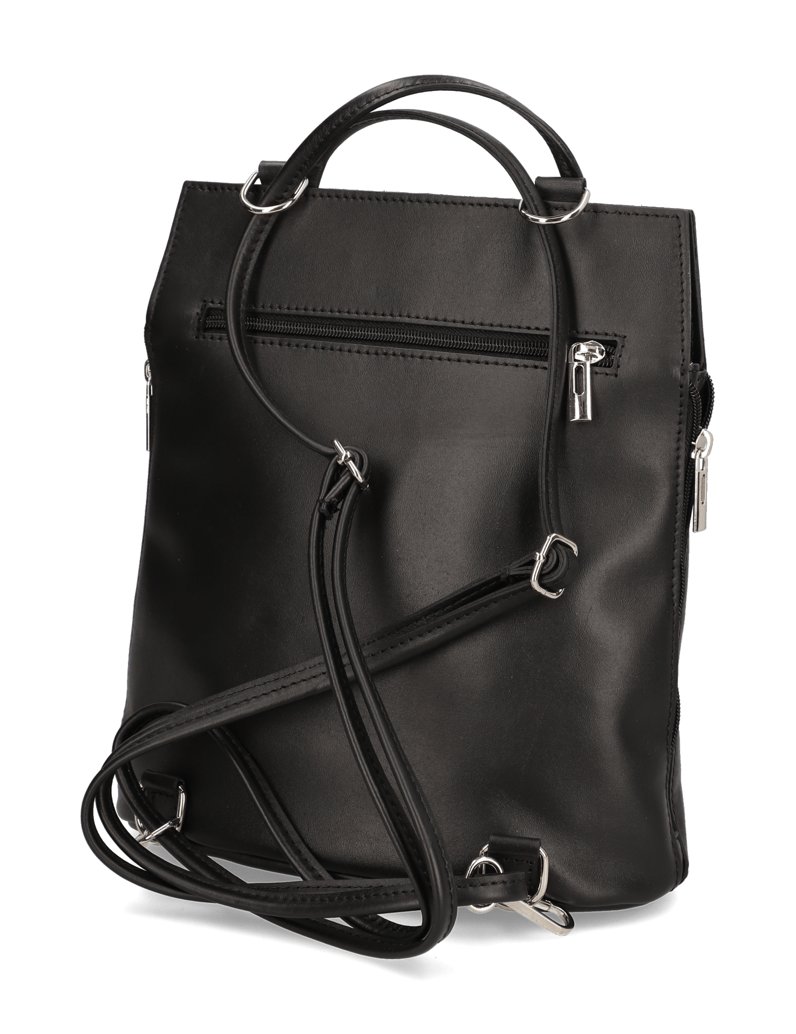 Lazzarini-Glattleder-Rucksack-schwarz