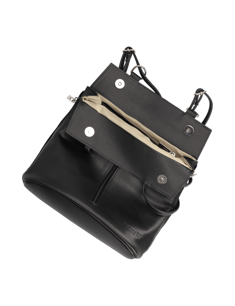 Lazzarini-Glattleder-Rucksack-schwarz