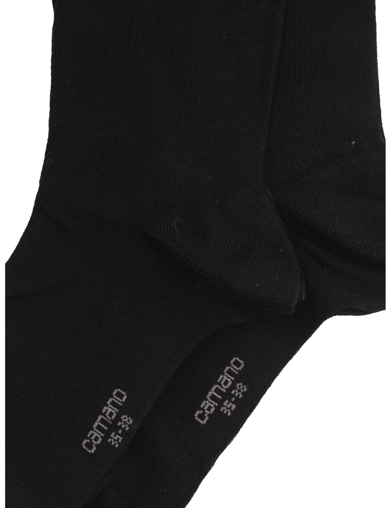 Camano-COTTON-FINE-ROLLED-CUFF-SOCKS-2P-schwarz