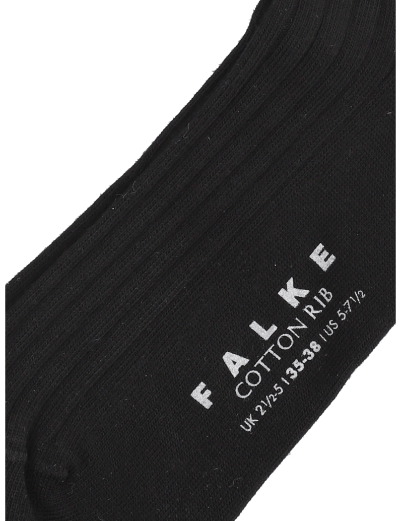 Falke-COTTON-RIB-schwarz